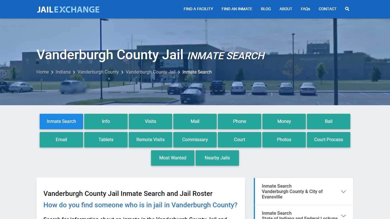 Vanderburgh County Jail Inmate Search - Jail Exchange